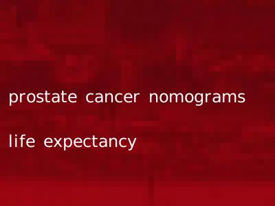prostate cancer nomograms life expectancy